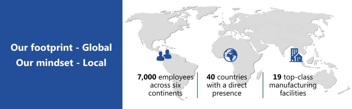 Our footprint- Global, our Mindset - Local