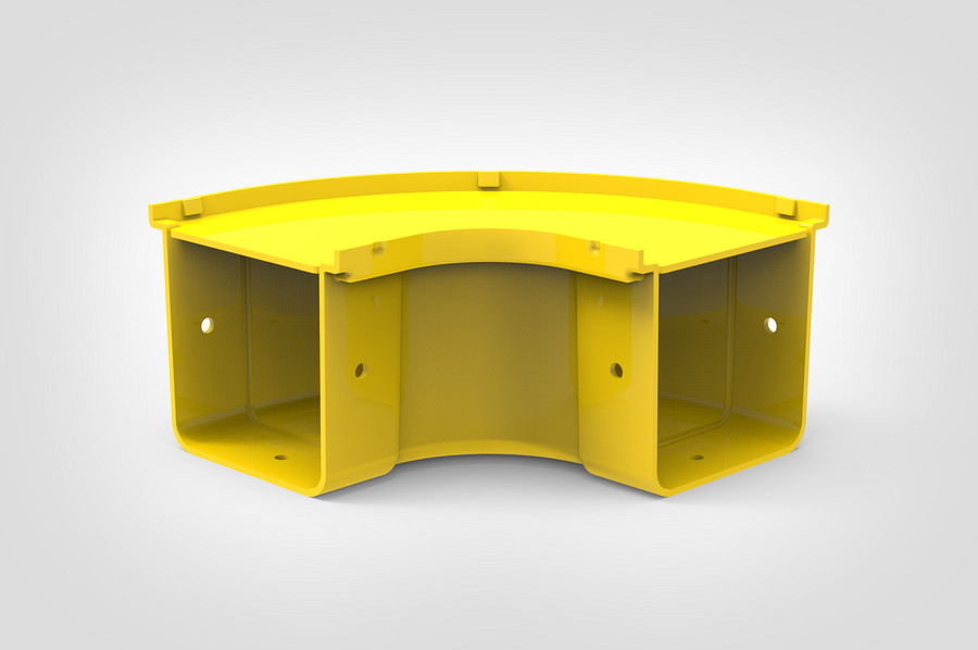 90° Horizontal Elbow with cover.