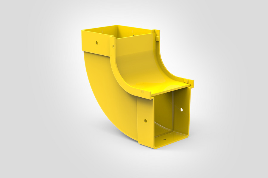 90° Vertical Inside Elbow with cover.