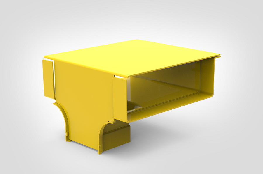 Vertical T-Junction Reducer with cover.