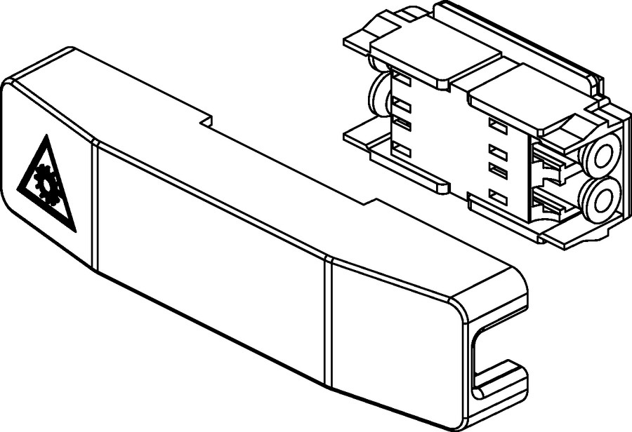 Inline Adaptor Mount with LC adaptors. 