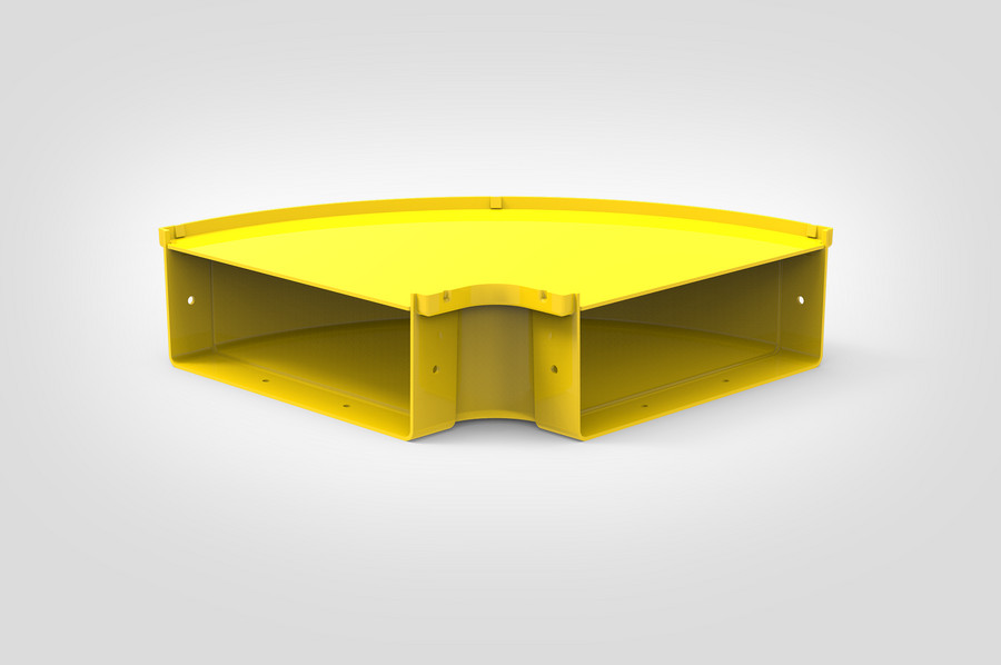 90° Horizontal Elbow with cover.