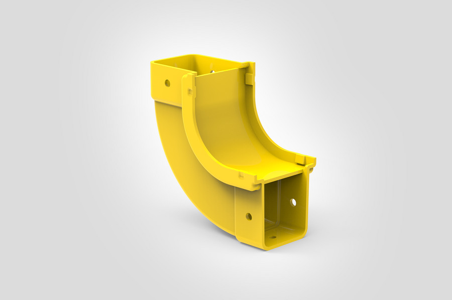 90° Vertical Inside Elbow with cover.