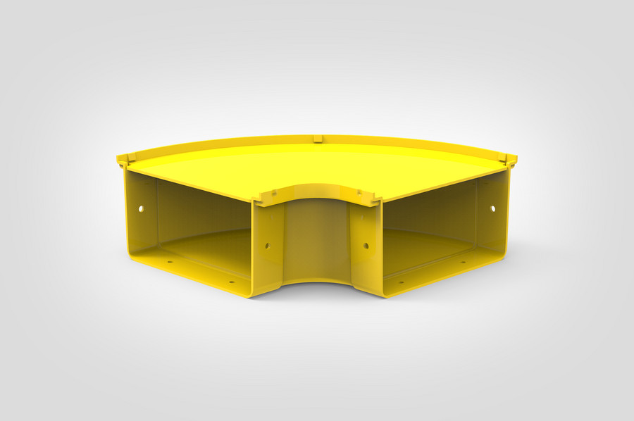 90° Horizontal Elbow with cover.