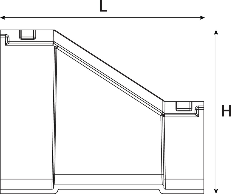 Horizontal Straight Duct Reducer.