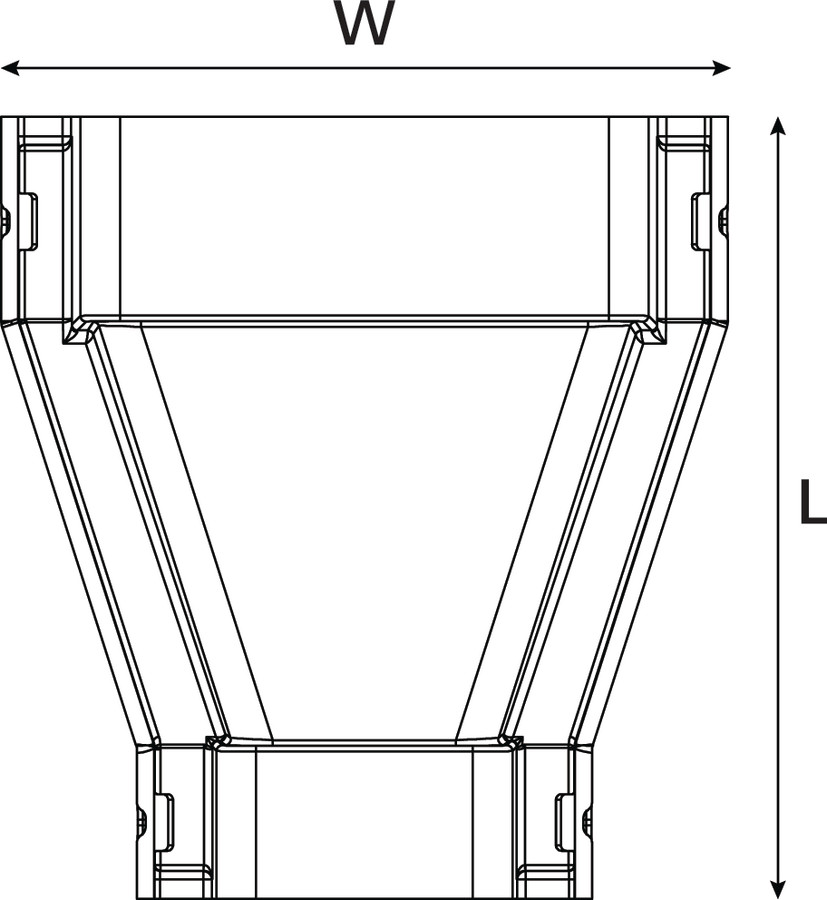 Horizontal Straight Duct Reducer.