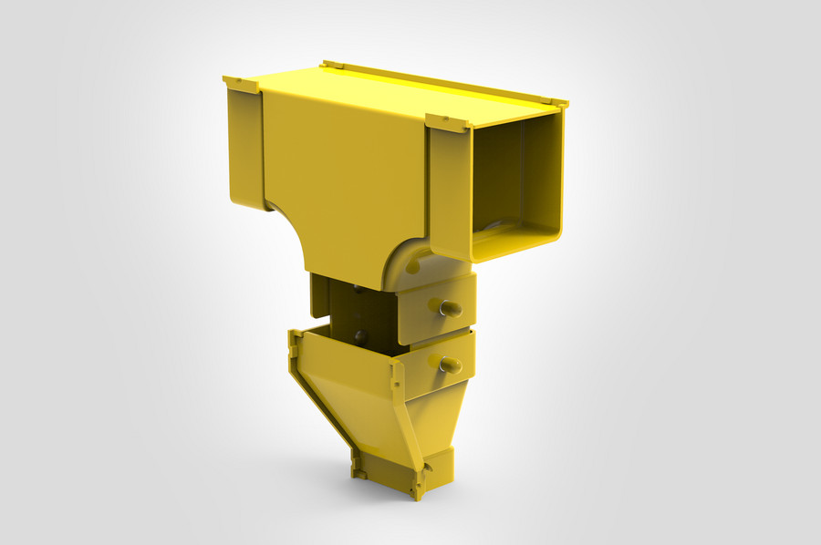Vertical T-Junction Reducer with cover.