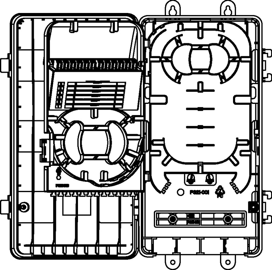 Internal view (fibre management tray)