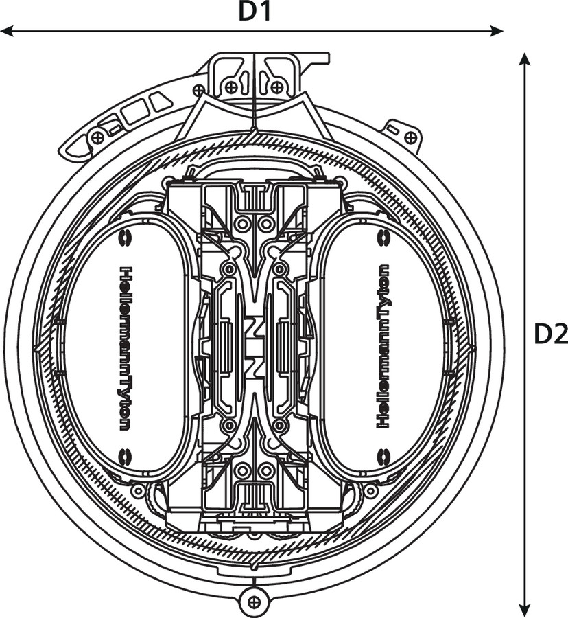UFC-IR Double Stack Closure with cover and clamp (top view)